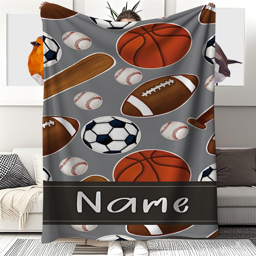 Name Sports Equipment - 1 Custom name blanket sports equipment