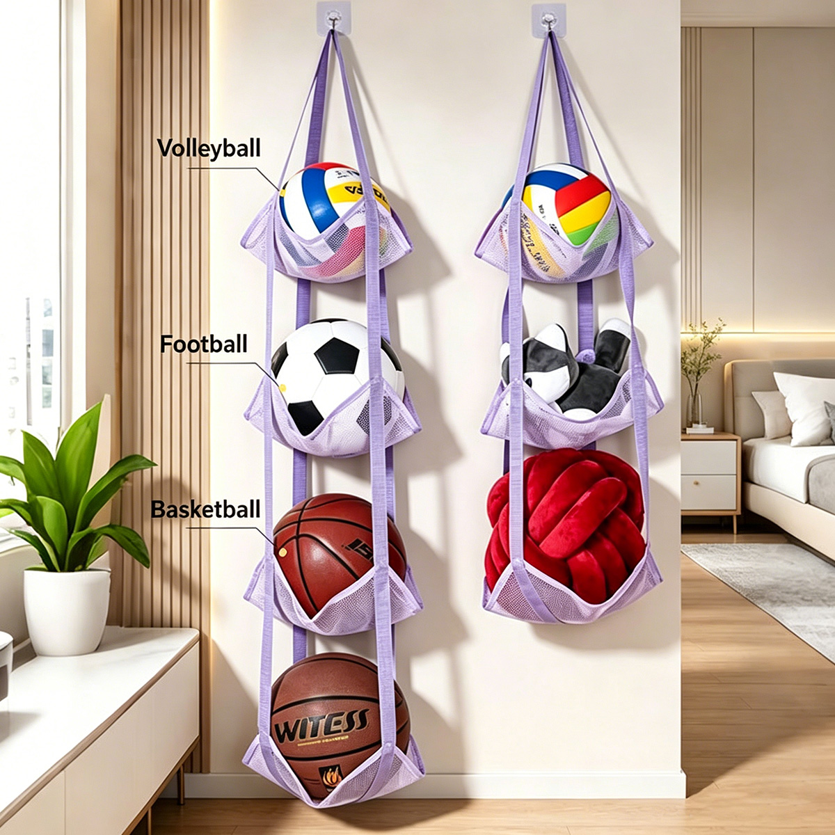 3/4 Tier Hanging Ball Storage  - Sports Equipment Volleyball review and price