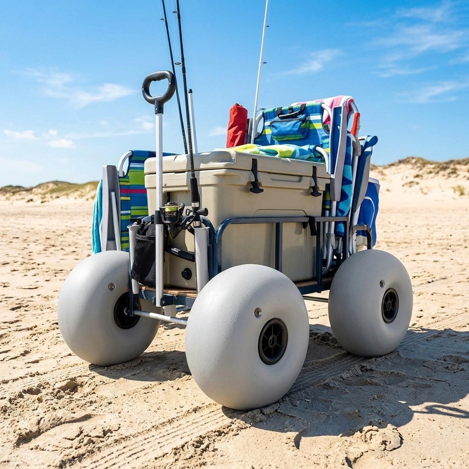 Beach Cart Sand Wheels 16 Inch - Sports Equipment Trolley review and price